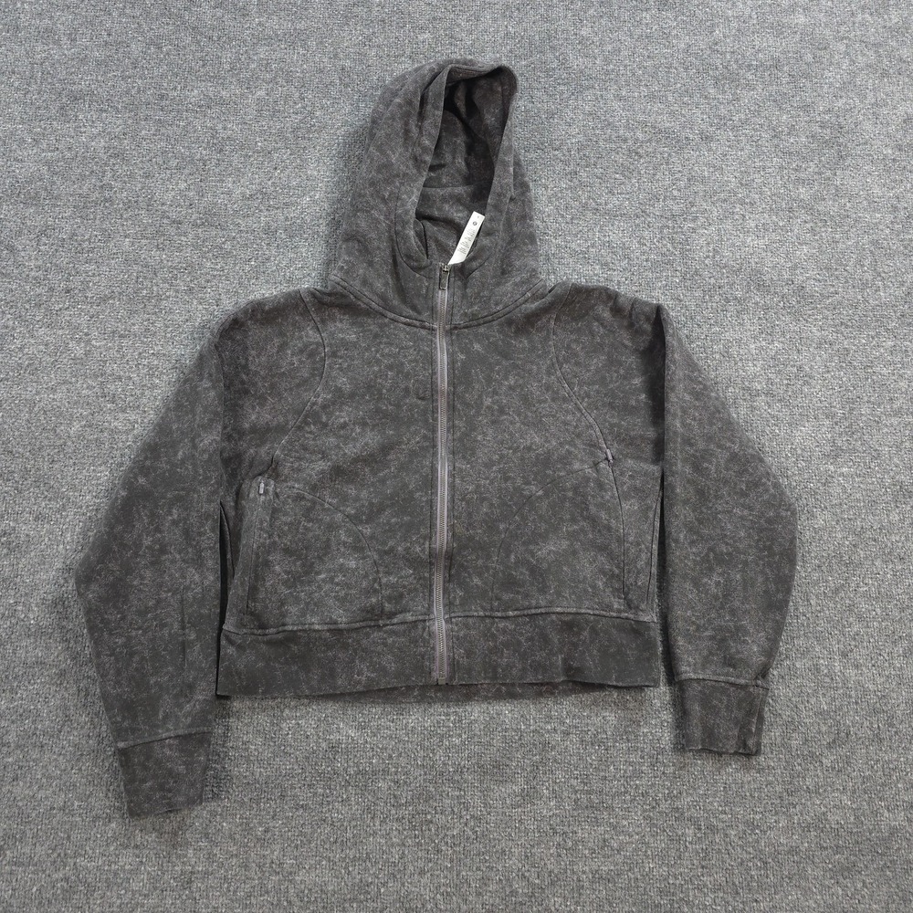 Lululemon Hoodie Womens 8 Gray Mineral Cotton French Terry Oversized Sweatshirt